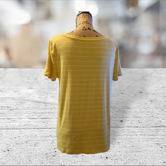 Old navy stretch yellow with white striped tshirt size XL - Picture 5 of 10